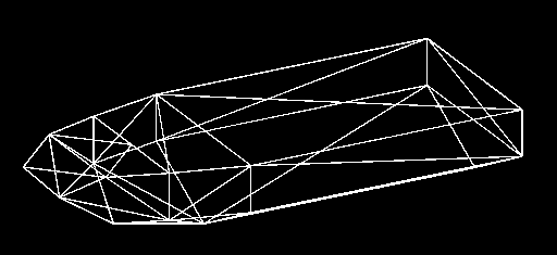 Simplified boat hull mesh, verticies=30, triangles=42
